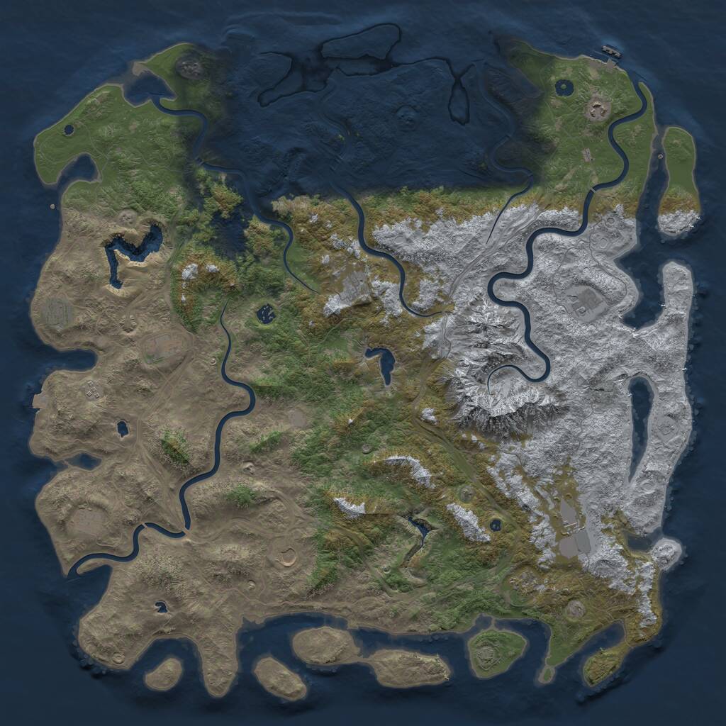 Rust Map: Procedural Map, Size: 6000, Seed: 9269, 17 Monuments