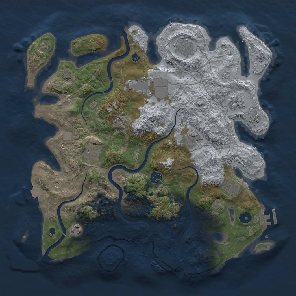 Rust Map: Procedural Map, Size: 3800, Seed: 160256539, 15 Monuments