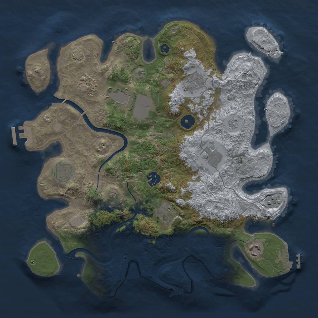 Rust Map: Procedural Map, Size: 3500, Seed: 934378376, 15 Monuments