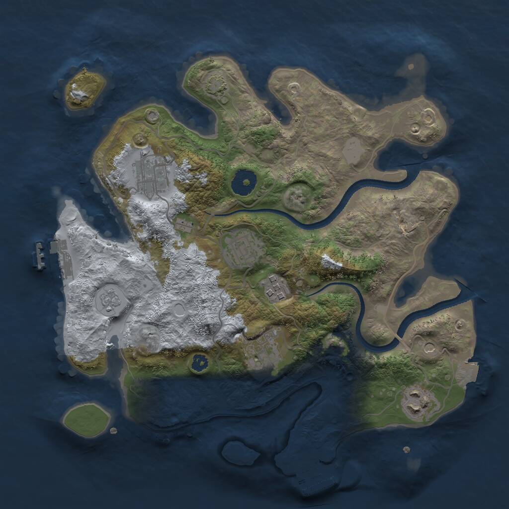 Rust Map: Procedural Map, Size: 3000, Seed: 1318274230, 11 Monuments