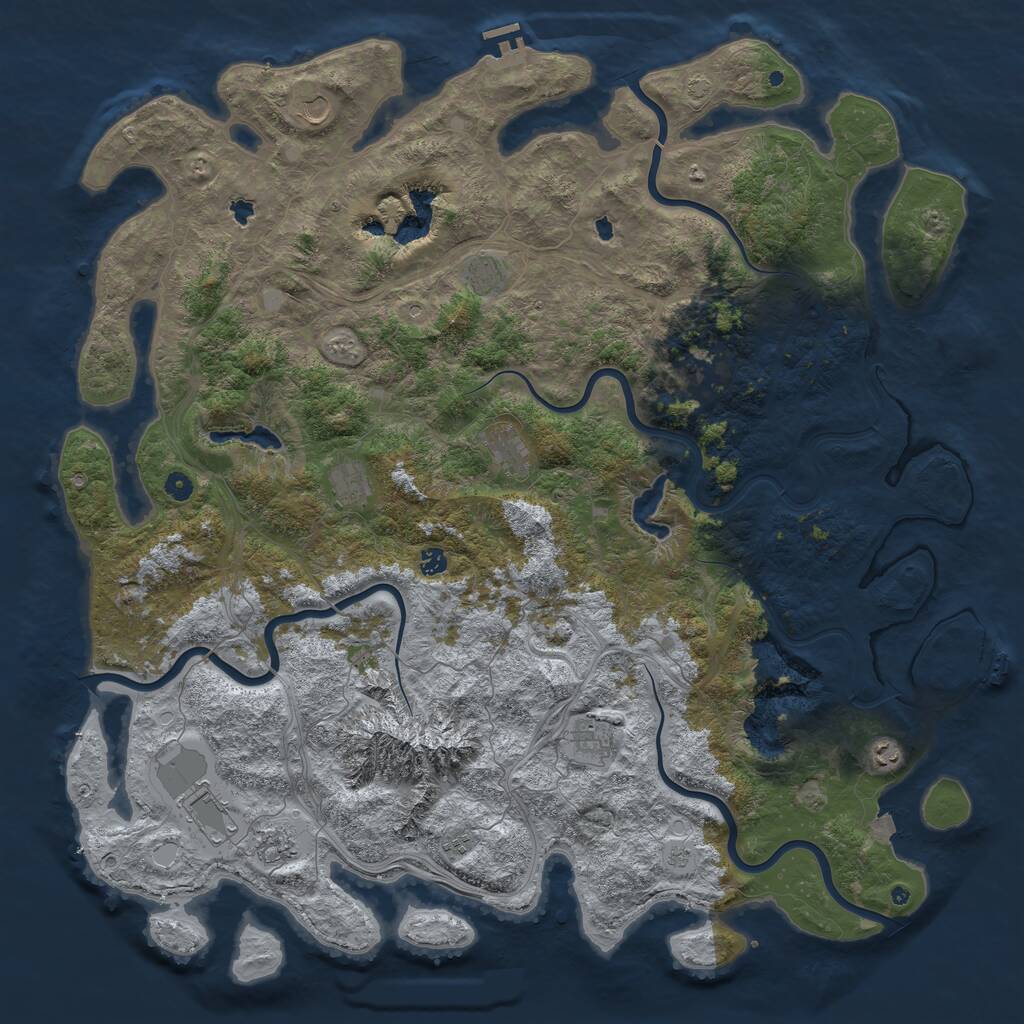 Rust Map: Procedural Map, Size: 5500, Seed: 6219562, 17 Monuments
