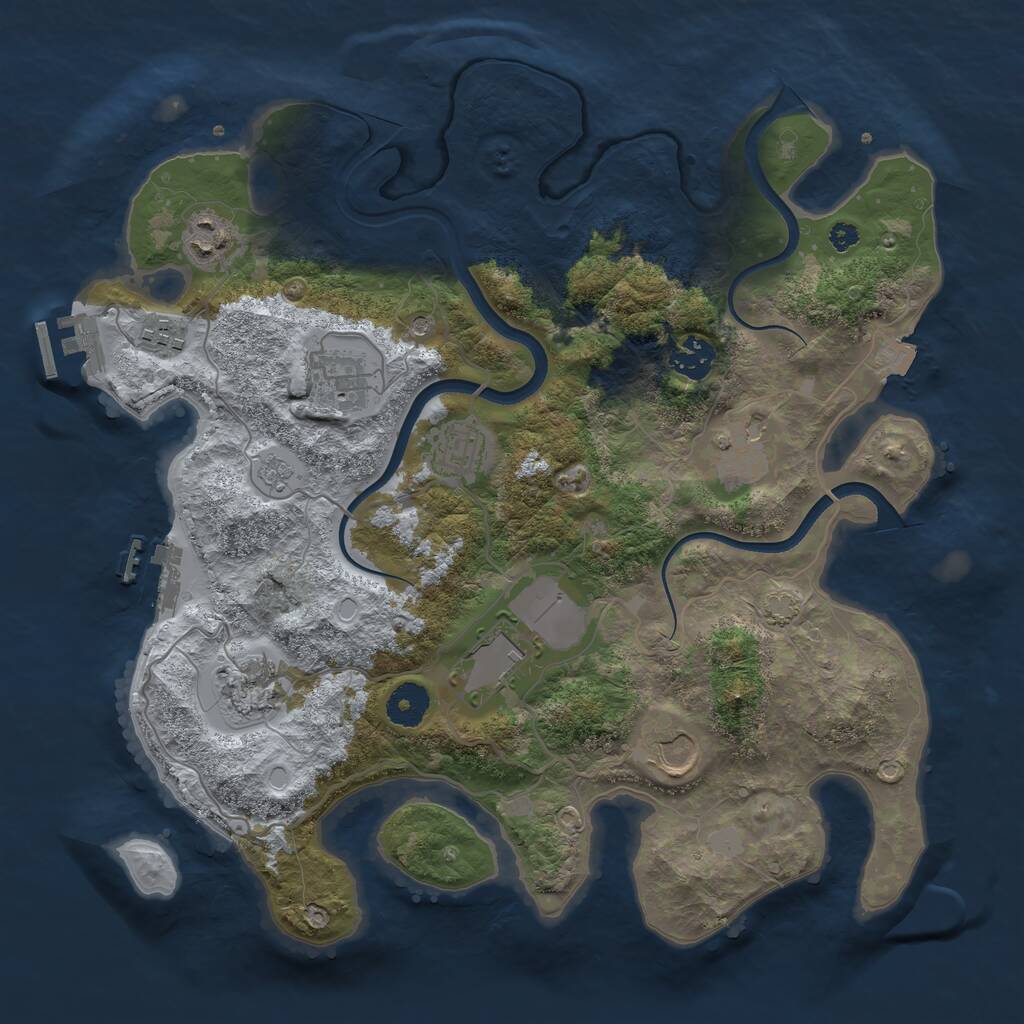 Rust Map: Procedural Map, Size: 3600, Seed: 815330, 15 Monuments