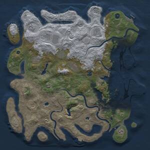 Thumbnail Rust Map: Procedural Map, Size: 4500, Seed: 190929784, 17 Monuments