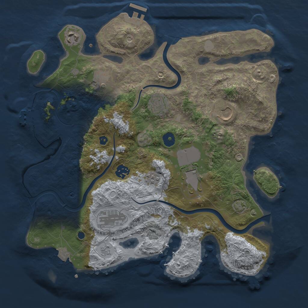 Rust Map: Procedural Map, Size: 3500, Seed: 926627601, 14 Monuments