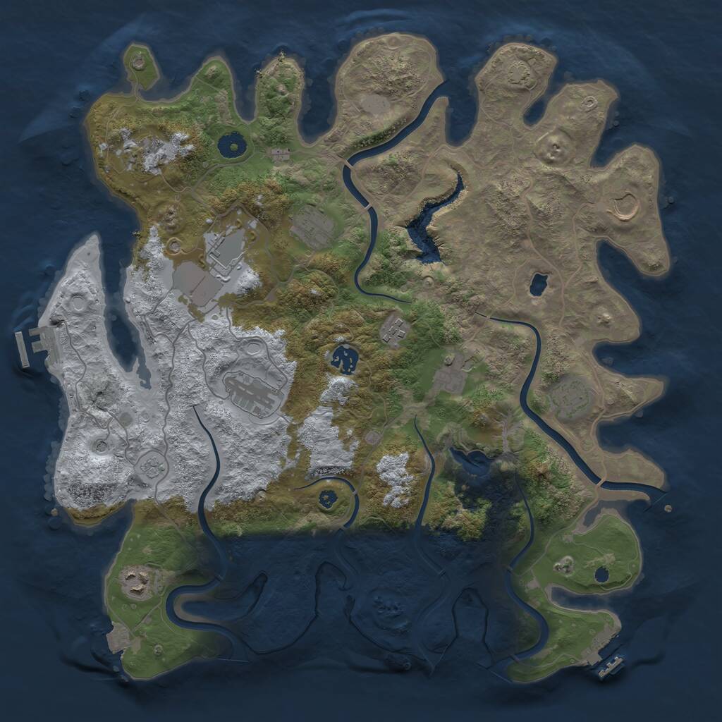 Rust Map: Procedural Map, Size: 4000, Seed: 619059192, 16 Monuments