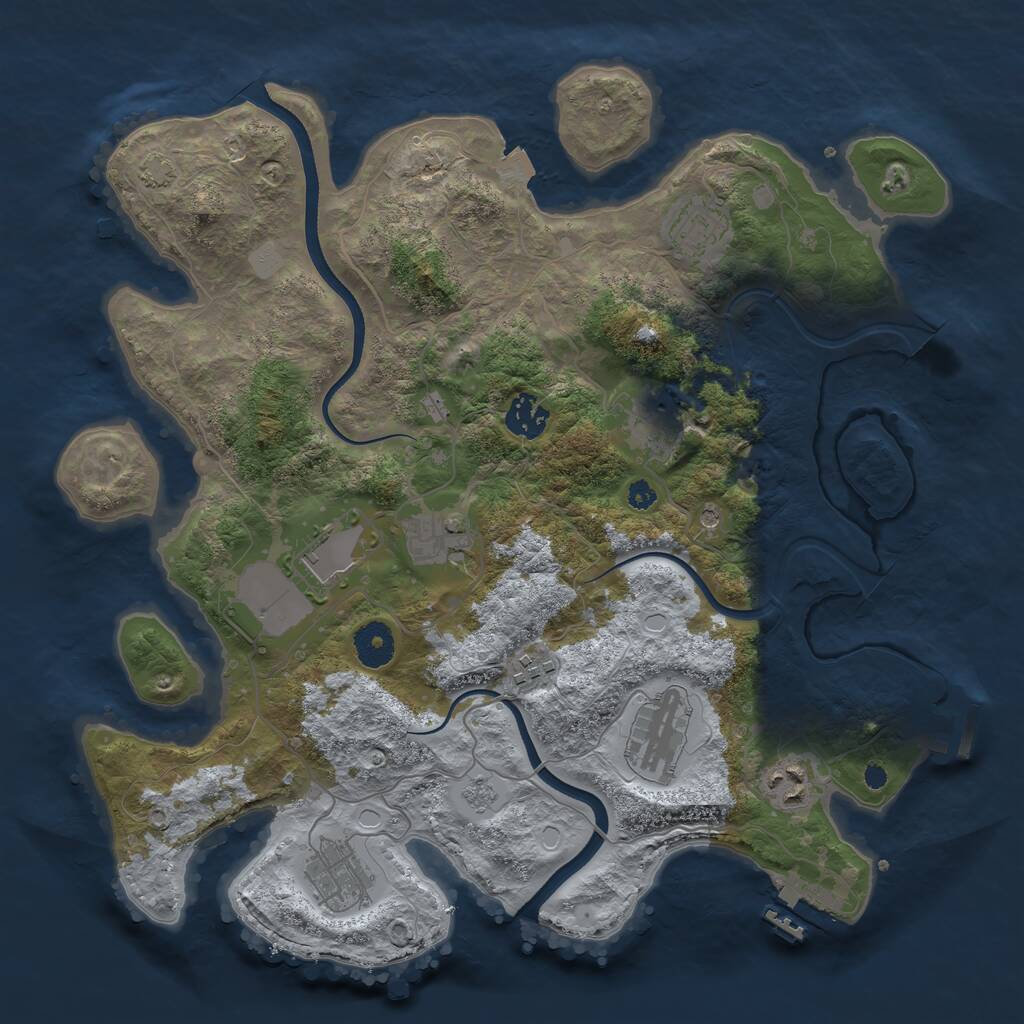Rust Map: Procedural Map, Size: 3600, Seed: 663715831, 15 Monuments