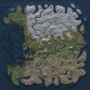 Thumbnail Rust Map: Procedural Map, Size: 6000, Seed: 140825, 17 Monuments