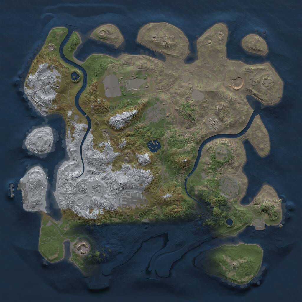 Rust Map: Procedural Map, Size: 3500, Seed: 1817953940, 15 Monuments
