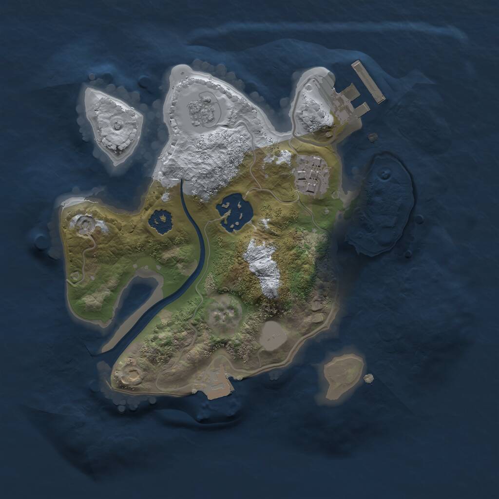 Rust Map: Procedural Map, Size: 2100, Seed: 122477125, 5 Monuments