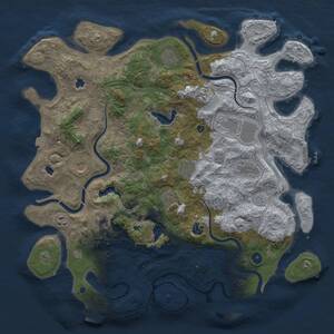 Thumbnail Rust Map: Procedural Map, Size: 4500, Seed: 2028213535, 17 Monuments