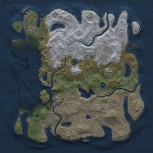 Thumbnail Rust Map: Procedural Map, Size: 4100, Seed: 140825, 15 Monuments