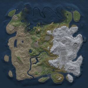 Thumbnail Rust Map: Procedural Map, Size: 4000, Seed: 990360, 16 Monuments