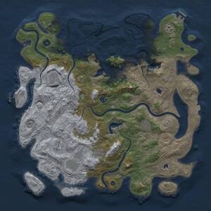 Thumbnail Rust Map: Procedural Map, Size: 4500, Seed: 156976233, 16 Monuments