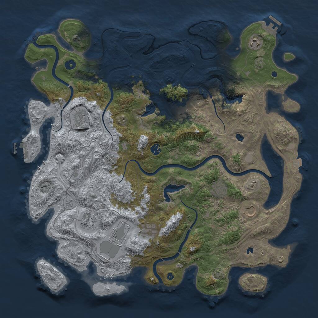 Rust Map: Procedural Map, Size: 4500, Seed: 156976233, 16 Monuments