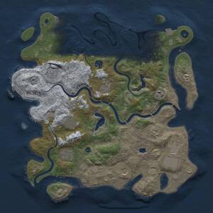 Thumbnail Rust Map: Procedural Map, Size: 4000, Seed: 43799, 16 Monuments