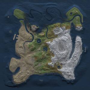 Thumbnail Rust Map: Procedural Map, Size: 3000, Seed: 1735381340, 11 Monuments