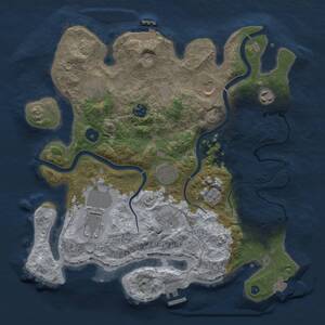 Thumbnail Rust Map: Procedural Map, Size: 3600, Seed: 894370380, 14 Monuments