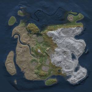 Thumbnail Rust Map: Procedural Map, Size: 3500, Seed: 275703678, 15 Monuments