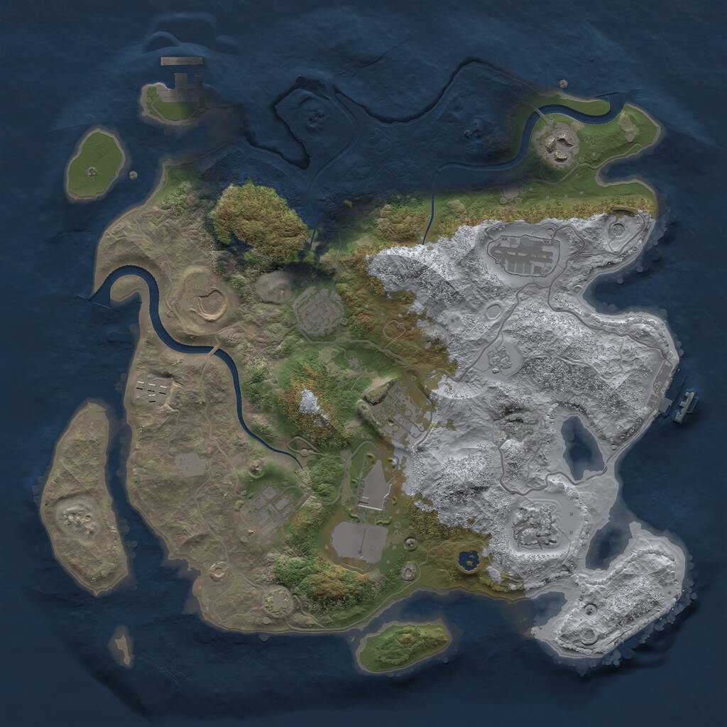 Rust Map: Procedural Map, Size: 3500, Seed: 275703678, 15 Monuments