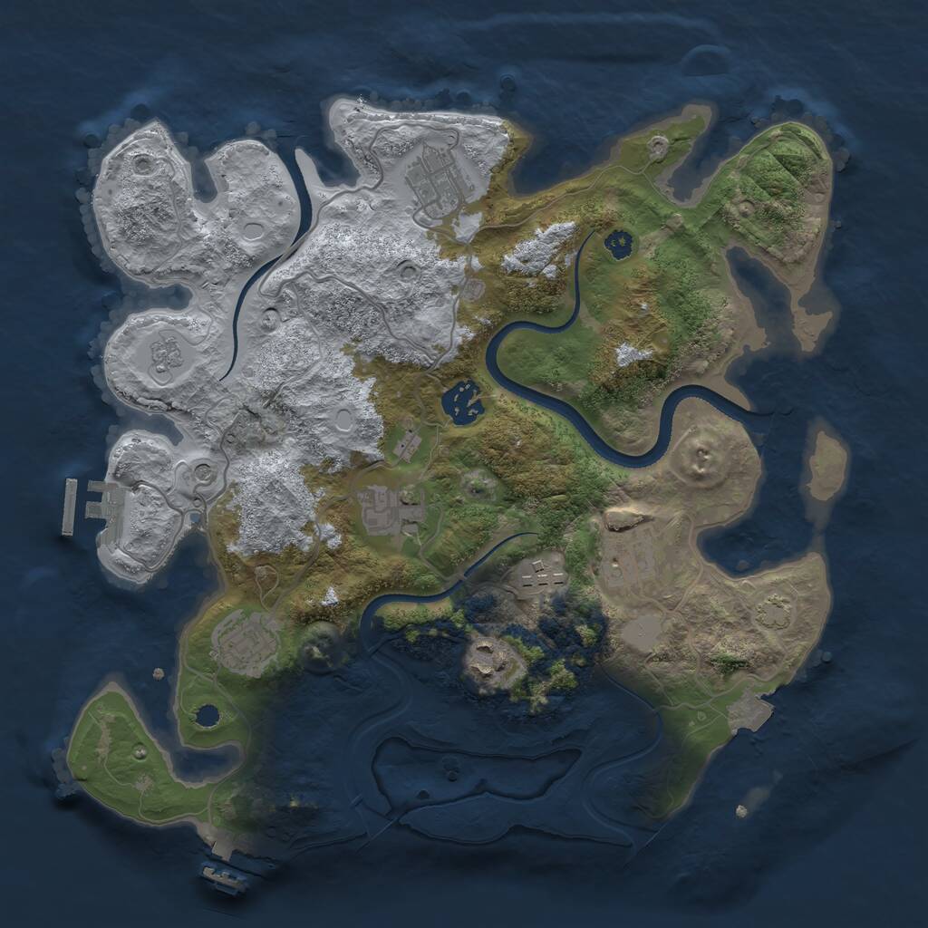 Rust Map: Procedural Map, Size: 3300, Seed: 167809736, 13 Monuments