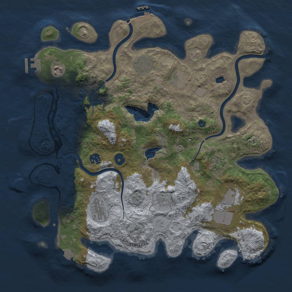 Rust Map: Procedural Map, Size: 4000, Seed: 998163, 15 Monuments