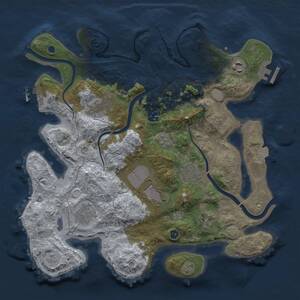 Thumbnail Rust Map: Procedural Map, Size: 3500, Seed: 1762810458, 14 Monuments