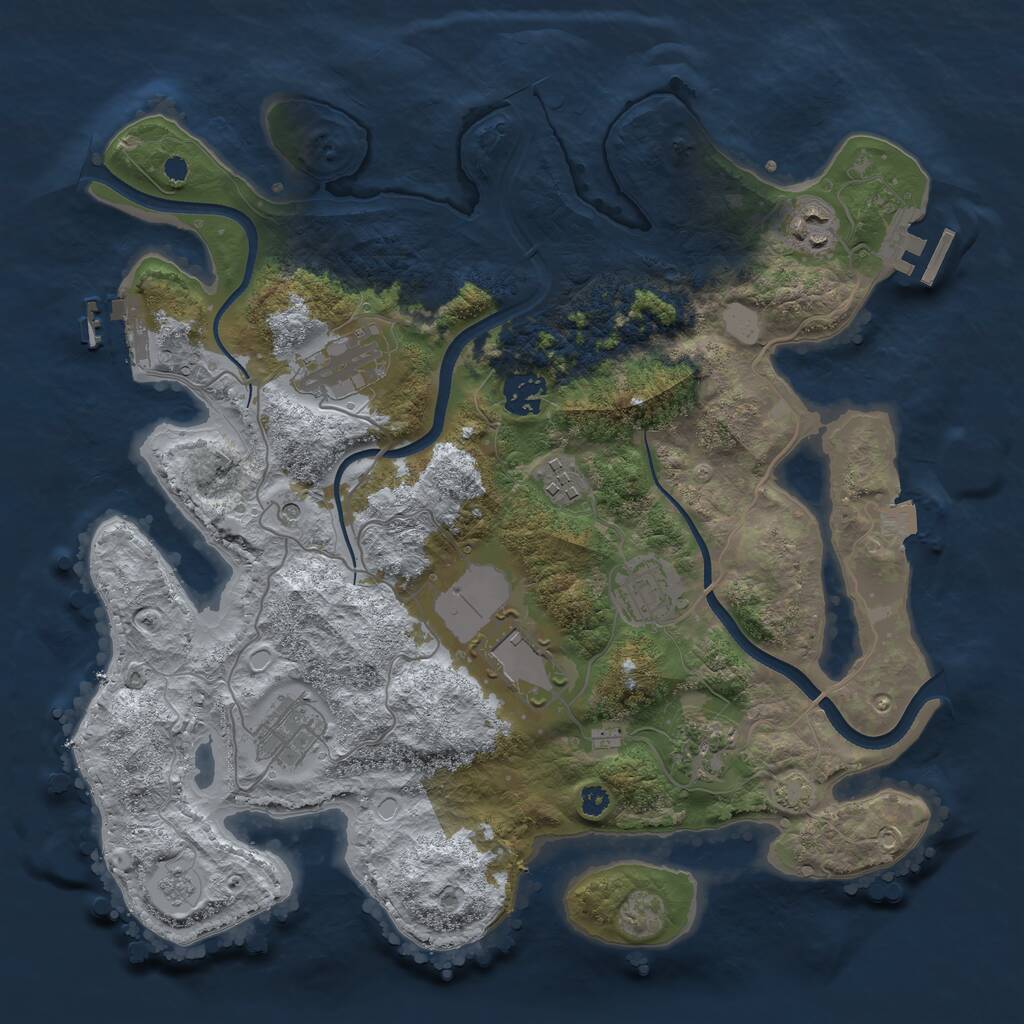 Rust Map: Procedural Map, Size: 3500, Seed: 1762810458, 14 Monuments