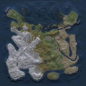 Thumbnail Rust Map: Procedural Map, Size: 3500, Seed: 1762810458, 14 Monuments