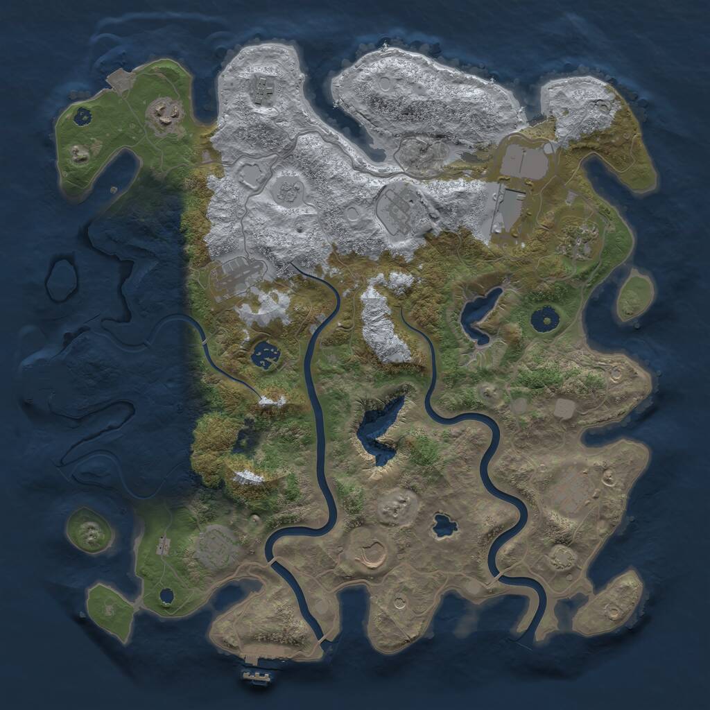 Rust Map: Procedural Map, Size: 4000, Seed: 547744478, 16 Monuments