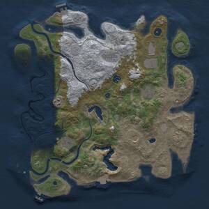 Thumbnail Rust Map: Procedural Map, Size: 4000, Seed: 1949903915, 15 Monuments
