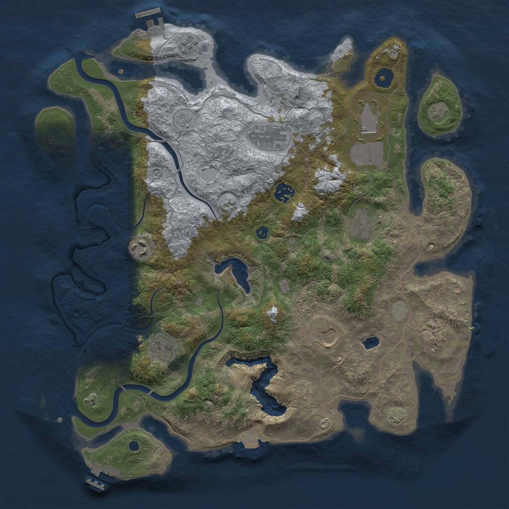 Rust Map: Procedural Map, Size: 4000, Seed: 1949903915, 15 Monuments