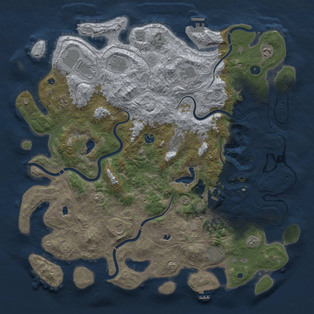 Rust Map: Procedural Map, Size: 4800, Seed: 1875100204, 17 Monuments