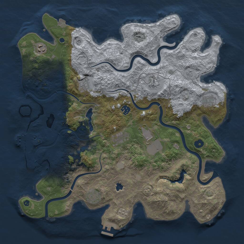 Rust Map: Procedural Map, Size: 4100, Seed: 1575594196, 15 Monuments