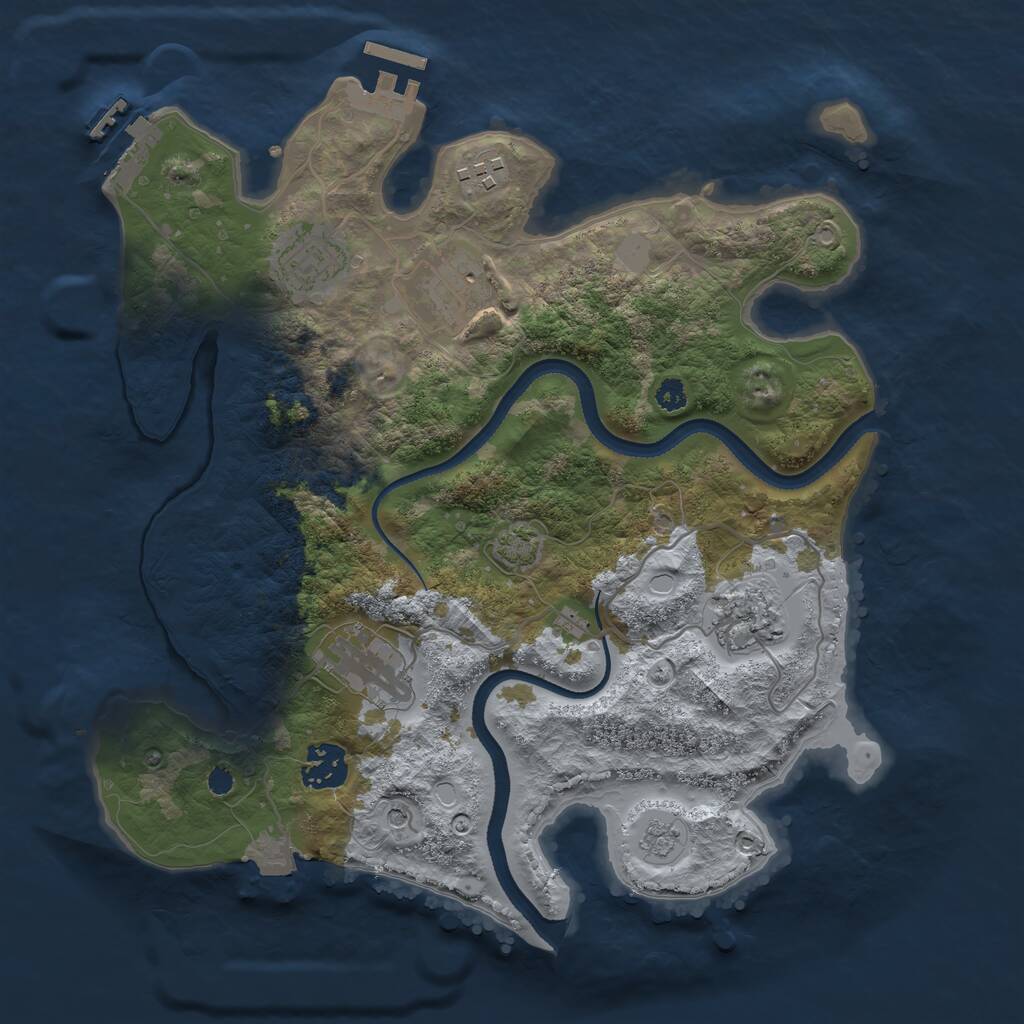 Rust Map: Procedural Map, Size: 3250, Seed: 755836114, 12 Monuments