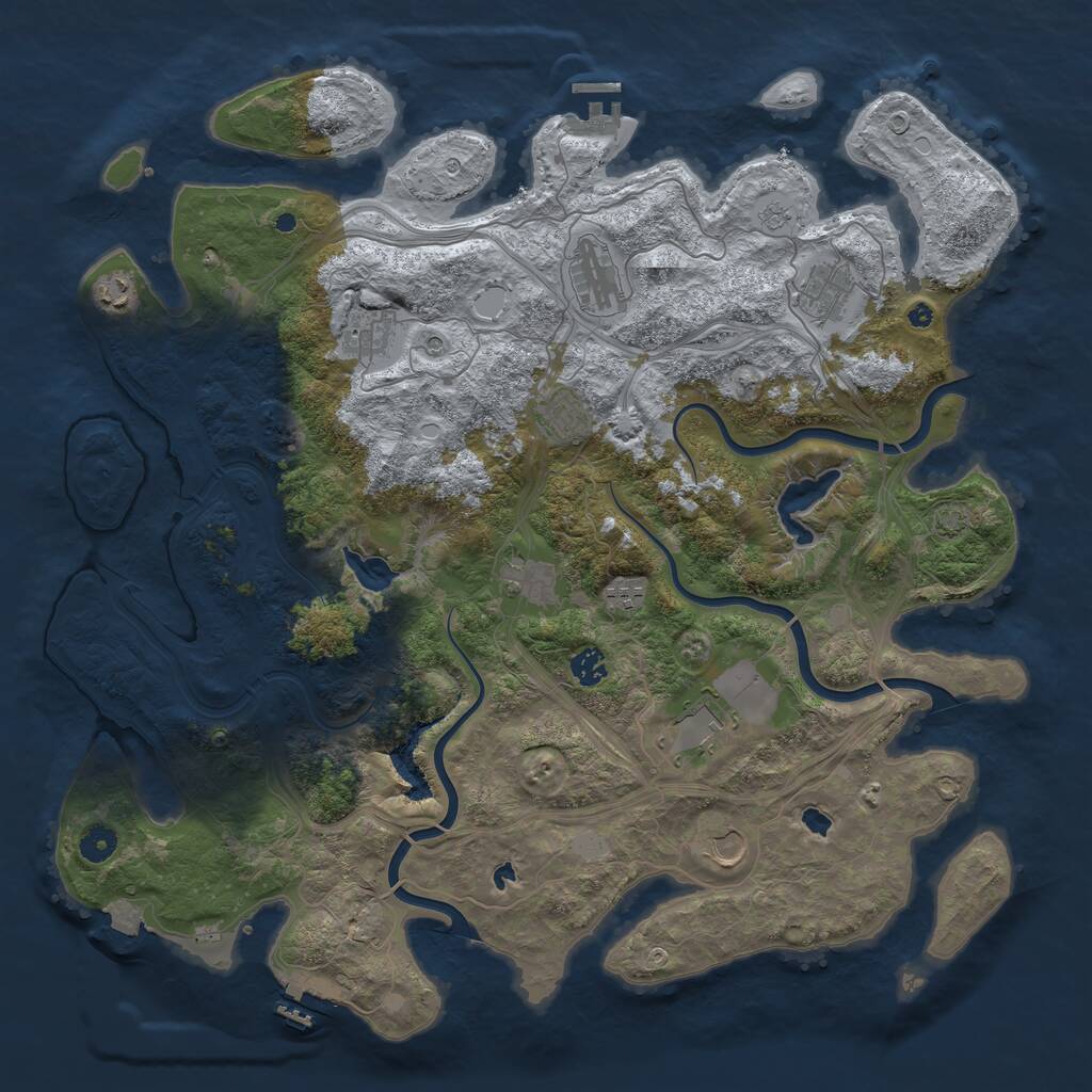Rust Map: Procedural Map, Size: 4500, Seed: 1099145, 16 Monuments