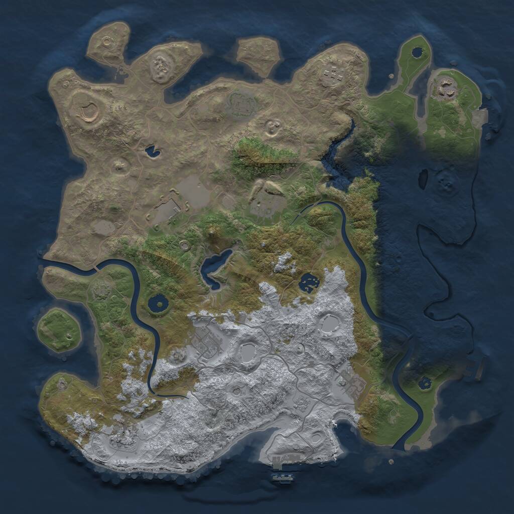 Rust Map: Procedural Map, Size: 4000, Seed: 452548856, 16 Monuments