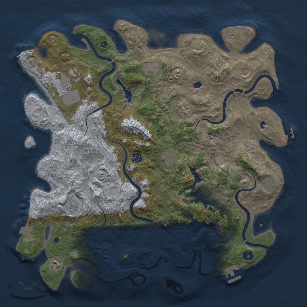 Rust Map: Procedural Map, Size: 4500, Seed: 173327874, 17 Monuments