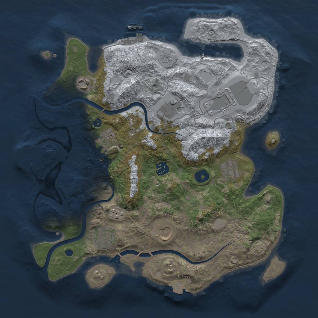 Rust Map: Procedural Map, Size: 3503, Seed: 13825, 15 Monuments