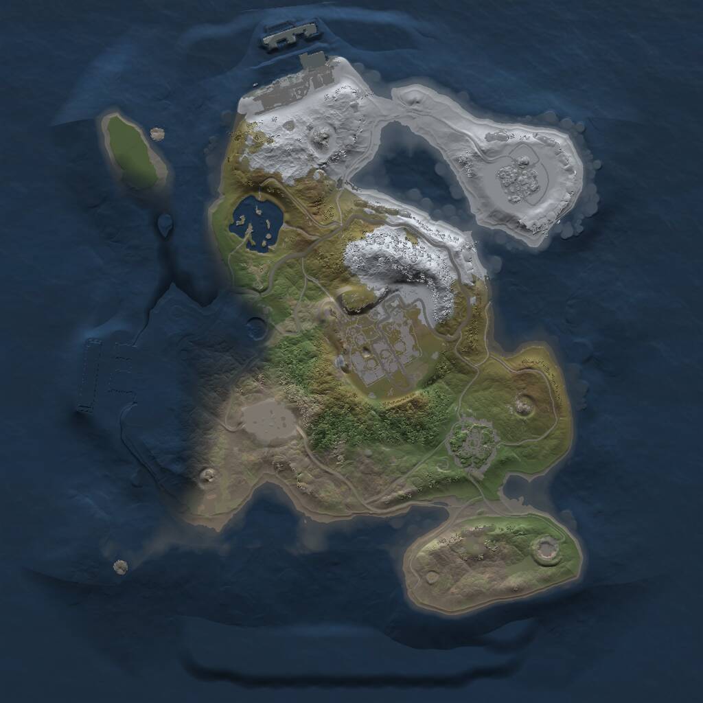Rust Map: Procedural Map, Size: 2000, Seed: 231462, 8 Monuments