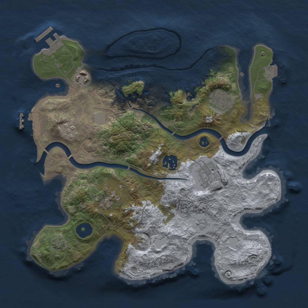 Rust Map: Procedural Map, Size: 3000, Seed: 154291038, 12 Monuments