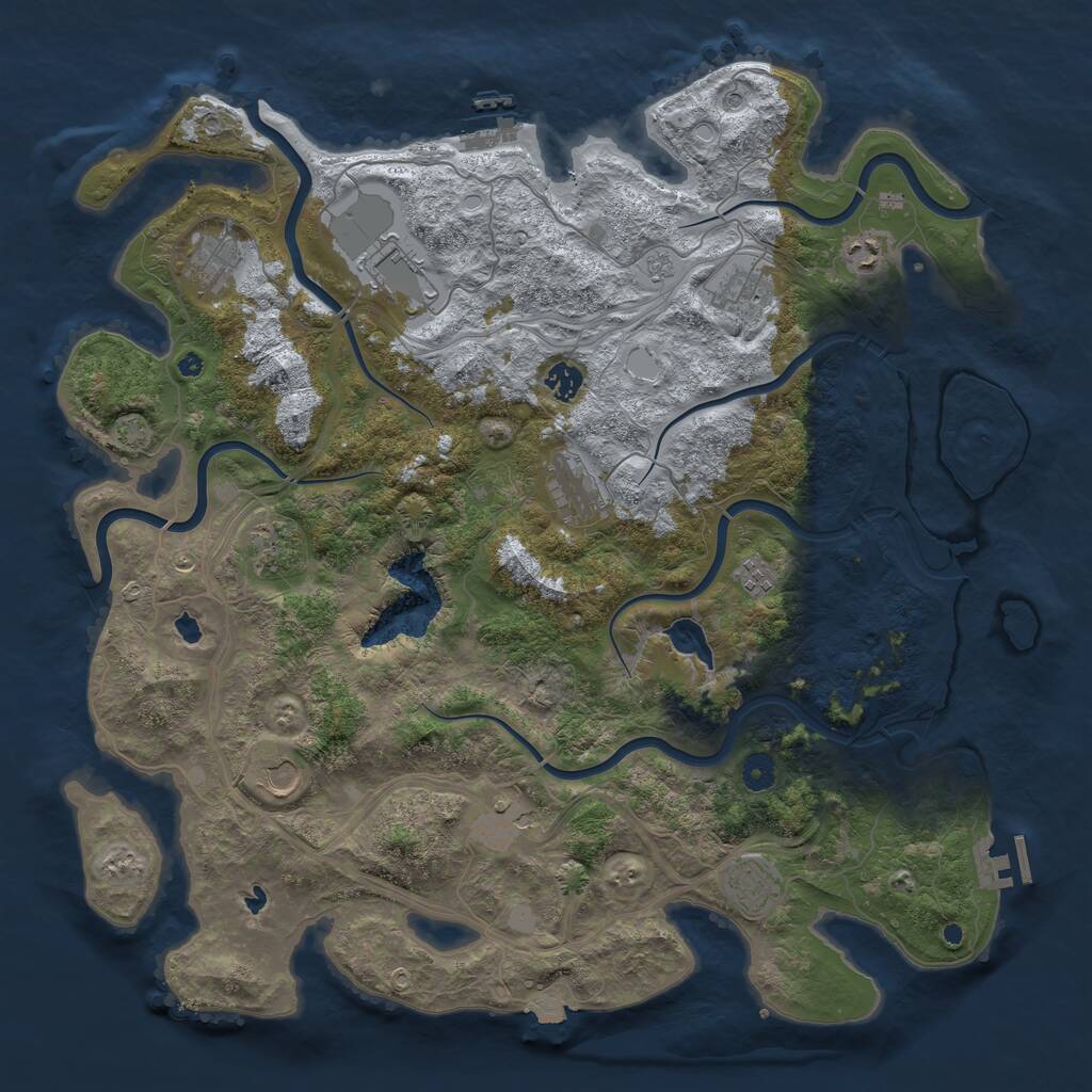 Rust Map: Procedural Map, Size: 4500, Seed: 271128719, 17 Monuments