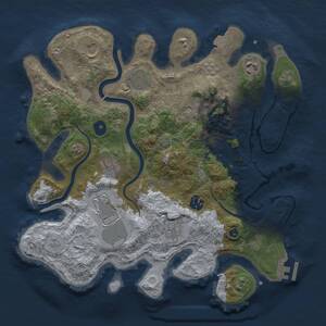 Thumbnail Rust Map: Procedural Map, Size: 3500, Seed: 202052836, 14 Monuments