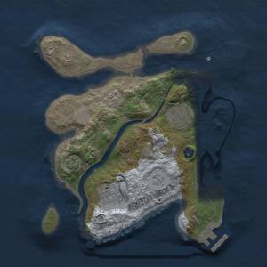 Thumbnail Rust Map: Procedural Map, Size: 2500, Seed: 854789390, 8 Monuments