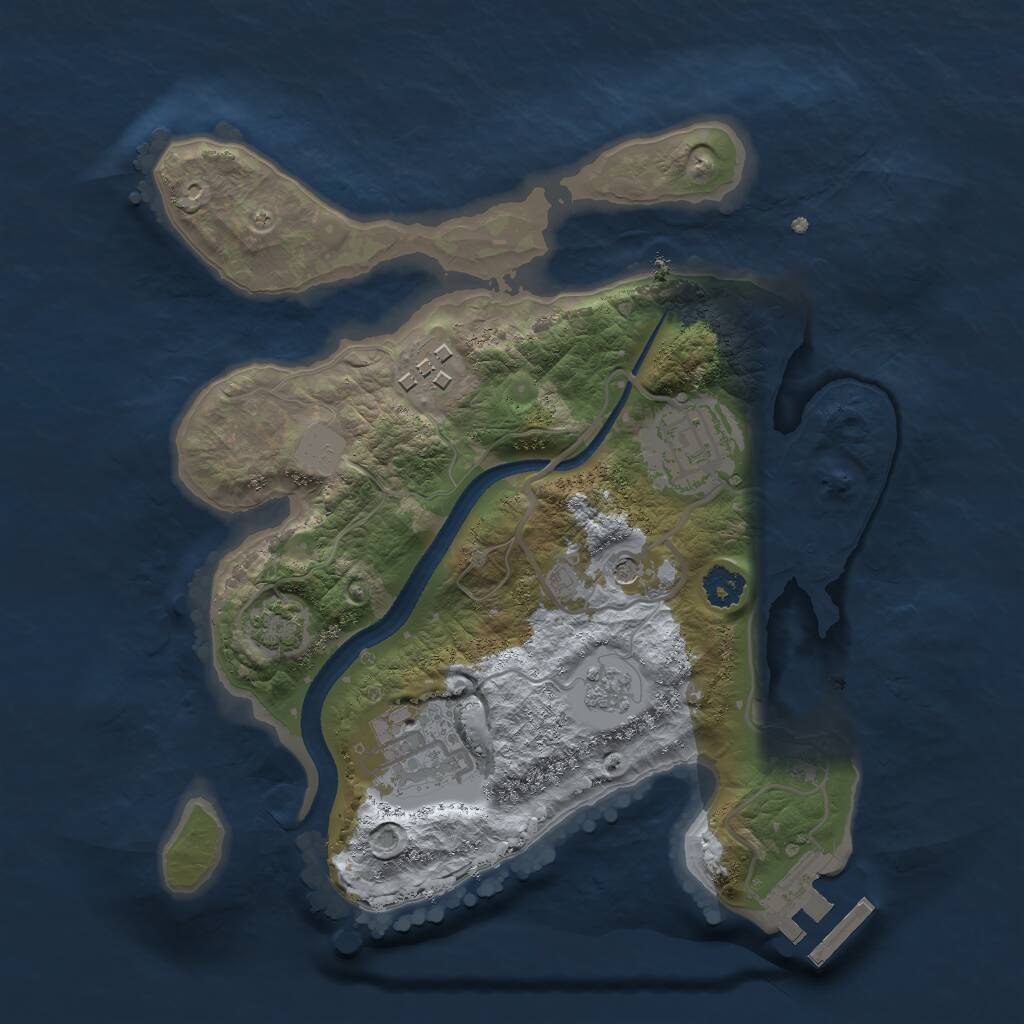 Rust Map: Procedural Map, Size: 2500, Seed: 854789390, 8 Monuments