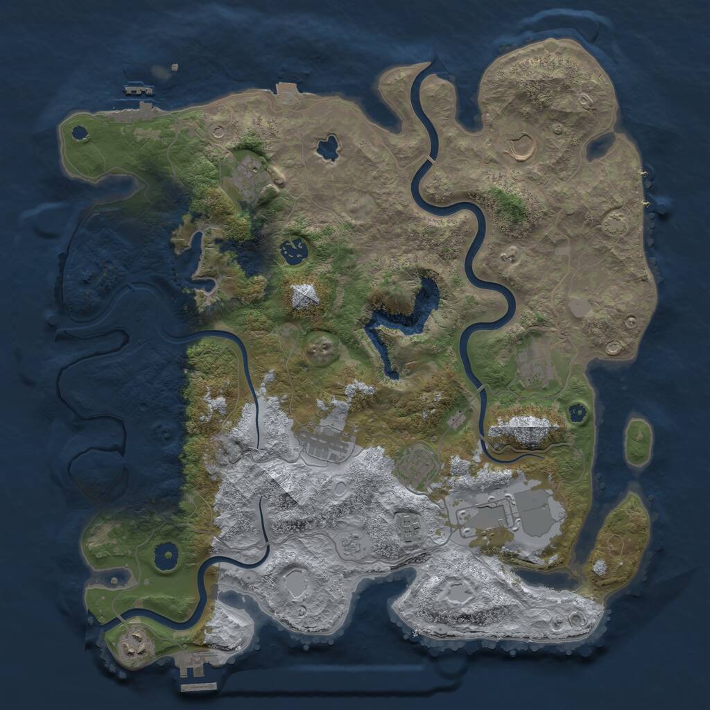 Rust Map: Procedural Map, Size: 4000, Seed: 127051123, 15 Monuments