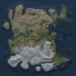 Thumbnail Rust Map: Procedural Map, Size: 3900, Seed: 70151, 15 Monuments