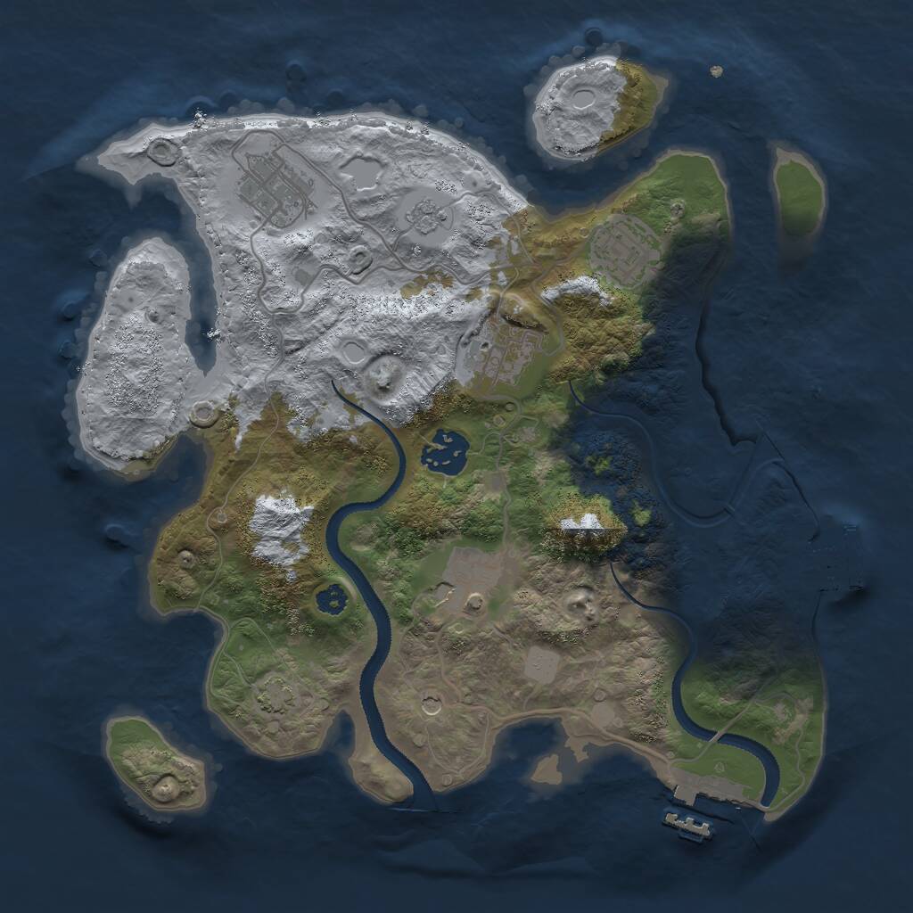 Rust Map: Procedural Map, Size: 3000, Seed: 24986, 11 Monuments