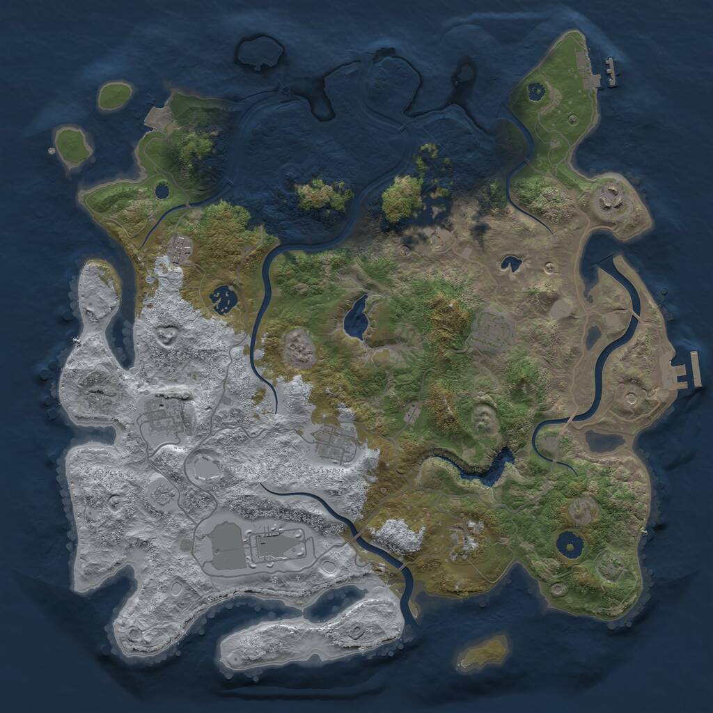 Rust Map: Procedural Map, Size: 4000, Seed: 98789451, 15 Monuments