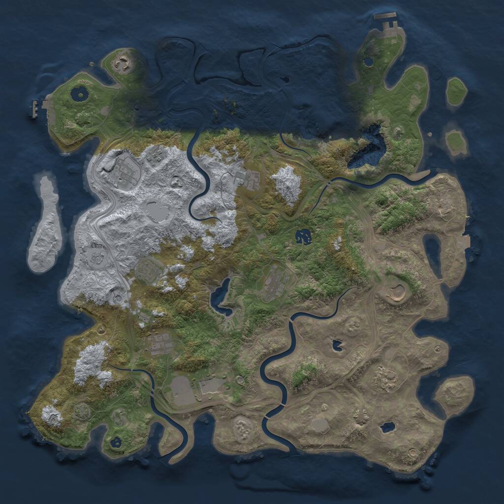 Rust Map: Procedural Map, Size: 4500, Seed: 925552790, 17 Monuments
