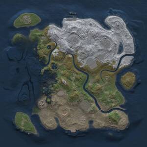 Thumbnail Rust Map: Procedural Map, Size: 3500, Seed: 1283623999, 14 Monuments